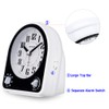 Peakeep Analog Alarm Clock Non-Ticking Silent, Optional 7 Wake-up Sounds