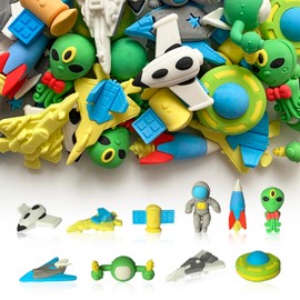 Kaemi 30 Pcs Space Erasers Desk Pets for Kids Classroom Prizes Fun Cool 3D Puzzle Erasers Bulk Mini Cute Pencil Eraser Pals Toys for Party Favors Treasure Box Goodie Bag Stuffers