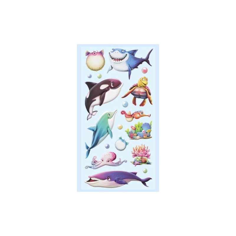 Softy Sticker Sea Creatures, Shark, Whale, Dolphin