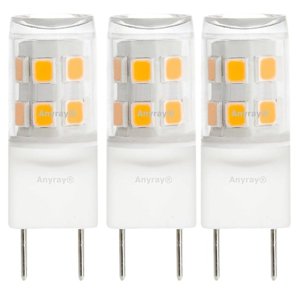 Anyray (3)-LED Pack G8 Replacement Light Bulbs 2W for 120V