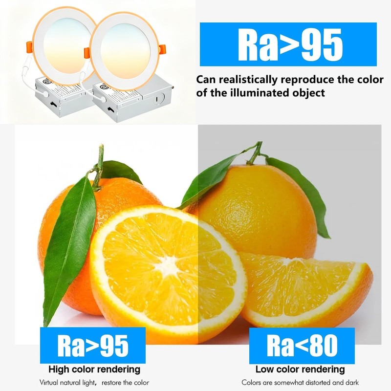 Cmswiftify 12 Pack 6 Inch Recessed Lights, 5CCT Adjustable LED
