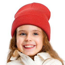 SONMONY Kids Winter Cuffed Knit Beanie Hats for Boys Girls Ages 1-12 Cotton-Acrylic Warm Baby Toddler Cap Snow Hats