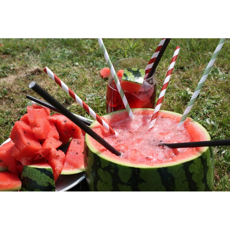 Black Paper Straws (6mm x 200mm) - Pack Size 250