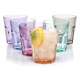 Rainbow Illusion Tinted Glass Tumbler 6-Piece Set, 10 Ounce - Pastel Edition