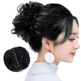 GFun Bun Wig, Clip, Large Kimono, Wedding, Cosplay, Shichi-Go-San Coming of Age Ceremony, Chinese Partial Wig, Natural Black