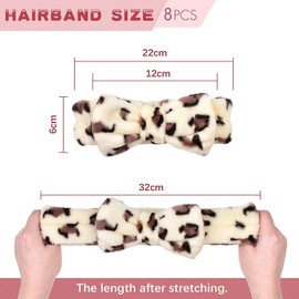 8 Pcs Bow HeadBands, Women Headbands for Makeup Cosmetic Facial Shower Spa Elastic Hair Band Hairlace Headband for Baby girls, 8 Different Colour