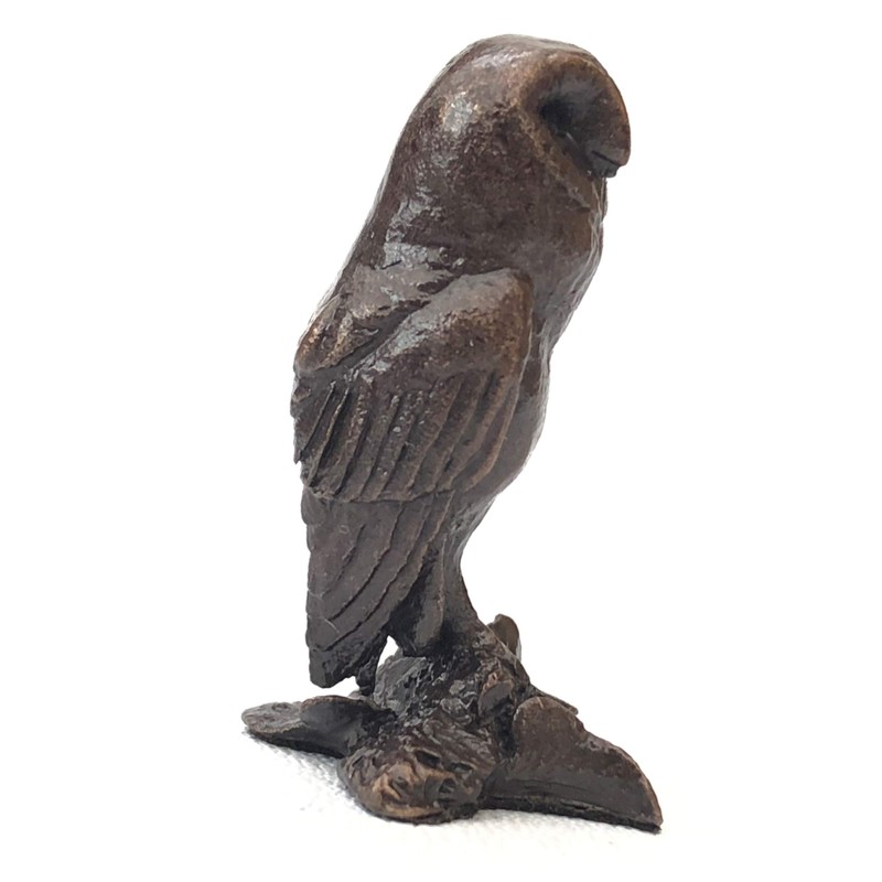 Richard Cooper & Company Solid Bronze Miniature Barn Owl, Rich