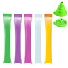 100 Pcs Ice Popsicle Bags with funnels,Multicolor Transparent Stackable Easy