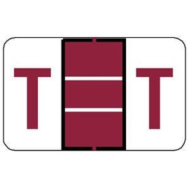 15/16"H x 1-1/2"W Red Tab & Jeter Compatible 1" Alpha Label 'T' (500/Roll) - TBBS-91140