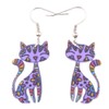 BONSNY CAT Collection "CAYLEIGH Statement Pop-Art Kitten Long drop Earrings