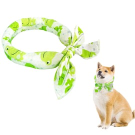 Cool Neck, Cold Collar, Contact Cooling Scarf, Heat Protection, Dog Neck Cooler, Ice Pack, Repeated Use, Dog Neck Cooler, Safe, Odorless, Quick Drying, Heatstroke Protection, Indoor Use, Walking, Happy Frog, 5 x 100 cm)