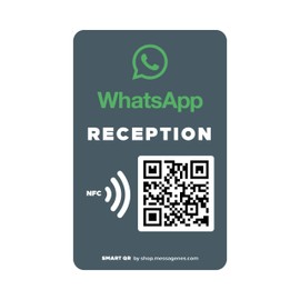 MESSAGENES | Customizable Whatsapp QR and NFC Sticker | Customer Service | 1 Unit 12x8cm Sticker | Connect with Your Customers on Whatsapp | Solution for Receptions