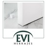 EVI Herrajes Selbstklebender Türstopper, Edelstahl, Weiß Lackiert, Weißer Gummi, Ref.