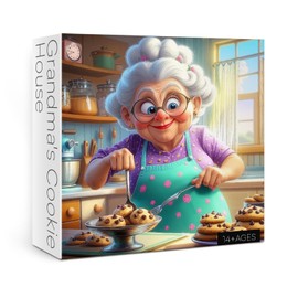 Fun Kitchen Grandma Puzzle 1000 Pieces for Adults, Baking Chocolate Cookies House Jigsaw Puzzle, Food Granny Cozytime Puzzles as Home Decor
