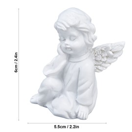 Little Angel Statue Figurines, Resin Cherubs Statue Wings Angel Statue for Home Living Room Desktop(B)
