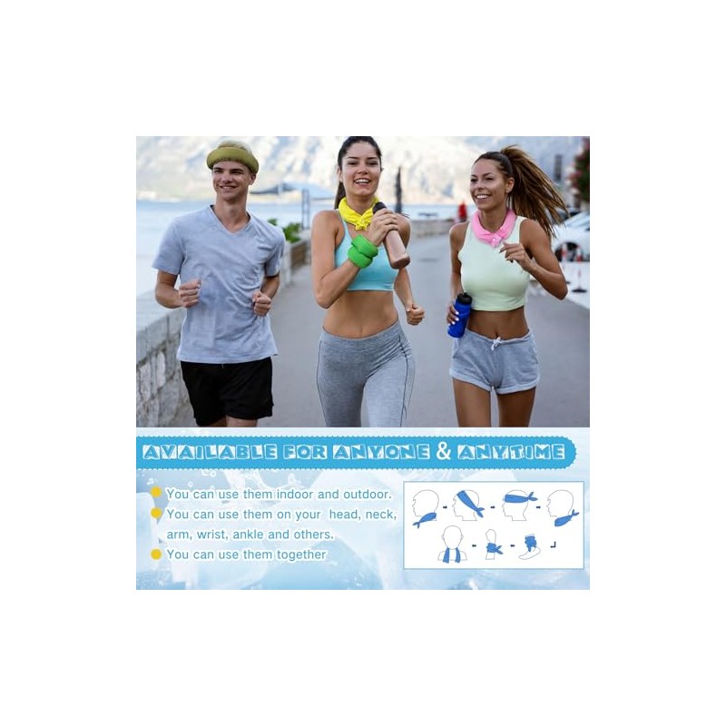 Cooling Neck Wraps 32 Pack, Eurzom Ice Wrap Scarves for