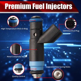 MACAX Set of 4 Fuel Injectors 68048513AA FJ601 Replacement Compatible with Chrysler PT Cruiser 2003-2009 Dodge Caliber 2008-2009 Neon 2004-2005 2.4L L4 - Replaces RL051554AA 4891574AB