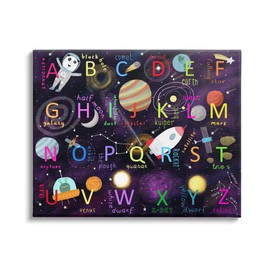 Stupell Industries Alphabet Teaching Outer Space Astronomy Words Letters, Design by Carla Daly
