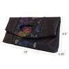 JNB Flower Print Fold Over Clutch, Black, Medium