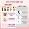 10 Pack Cute Mini Ceramic Vase Fridge Magnets with Artificial