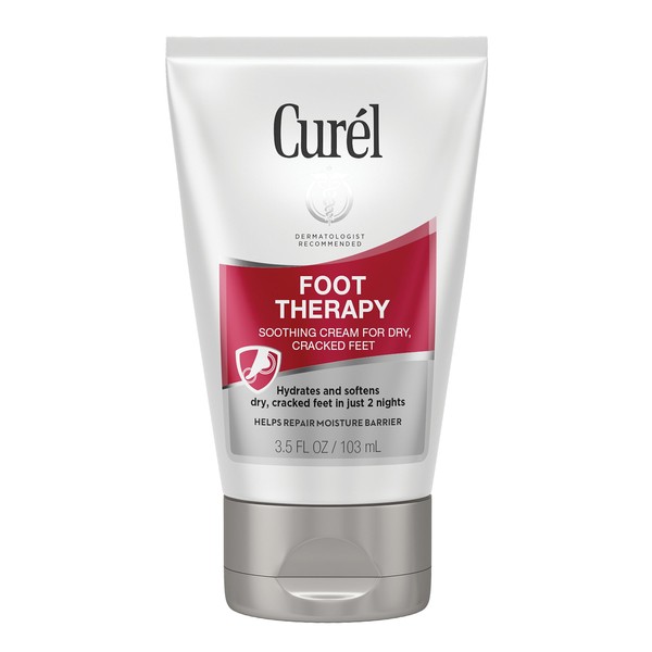 Curél Foot Therapy Cream, Soothing Lotion for Dry, Callused Feet and Cracked Heels, Quick Absorbing, Humectant Moisturizer, 3.5 Ounce, with Shea Butter, Coconut Milk, and Vitamin E