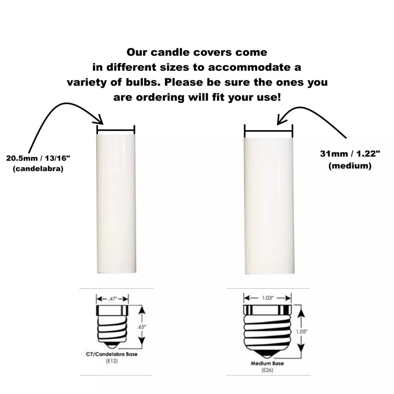 Creative Hobbies 2 Inch White Plastic Candle Cover For Candelabra
