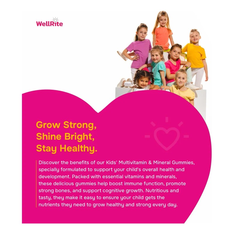 Wellrite Vitaminas Niños Multivitaminas 60 Gomitas Veganas