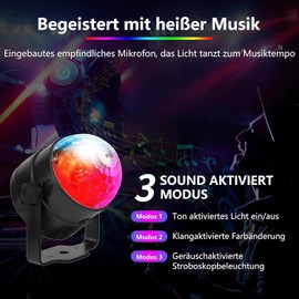 Disco Ball Party Light with Remote Control, 1.3 m Power Cable, European Plug, Music Controlled, Portable for Outdoor and Indoor, DJ Light, Party Gadgets, Disco Light