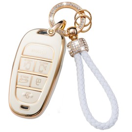 ontto TPU Car key fob cover fit for Hyundai Solaris Sonata Hybrid Nexo NX4 New Grand Santa Fe Tucson 2021 2022 2023 key holder keychain shell keyring bag bling car styling accessories 6 buttons B4