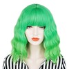 Short Wavy Shoulder Length Women Full Bang Heat Resistant Bud