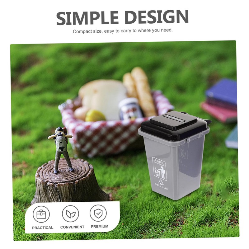 Hohopeti Miniature Garbage Can Model Educational Thickened Desktop Waste Bin