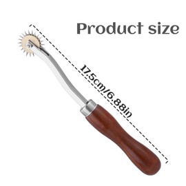 LUNARM 1 PCS Tracing Wheel Sewing Tool - Professional Stitch Marking Spacer, 4mm Leather Needle Point Tracing Wheel with Wooden Handle for Arts and Leather Crafts