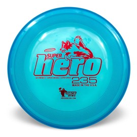 Hero Disc USA Superhero 235 K9 Candy Plastic Dog Disc, Outdoor Dog Toy and Pet Disc, Puncture Resistant Dog Flying Disc (Blue)