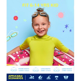 NSSIW Goggles-Kids-Swim Kids Swimming Goggles : Anti Fog Kids Goggles with UV400 and No Leak 2 Pack Age 8-14