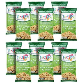 Feel Festive 12-Count Sour Cream & Onion Chickpea Garbanzo Beans - Crunchy Balanced Macro Nut Free Multipack Snacks - Non-GMO Vegan Soy-Free