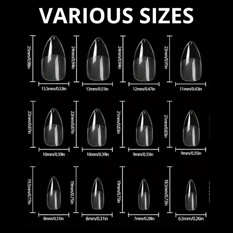 Deni Carte 120 Pieces Nail Tips Almond for Soak-Off Nail