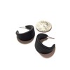 Black Matte Lucite Small Marilyn Hoop Earrings 1 Inch -