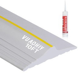 VUAOHIY Universal Garage Door Bottom Threshold Seal Rubber Strip with Adhesives, DIY Weatherproof Weather Stripping Replacement (10FT, Gray)