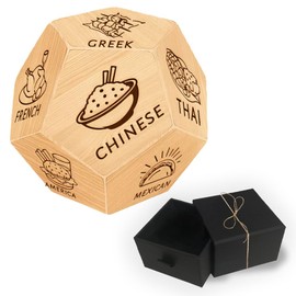 UNICRAFTALE Different Area Cuisines Anniversary Date Night Gifts 1Set Wood Food Decision Dice Wedding Gifts Funny Food Dice with Gifts Box for Husband Wife Boyfriend Girlfriend Valentines Day Gifts