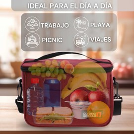 Coronel Tapioca - Cool Bag Small Perfect for Office, Picnic, Travel - Small Cool Bag - Foldable Cool Bag - Cool Box Small - Lunch Bag - Lunch Bag - Thermal Bag - Insulated Bag - Sidney (Red)