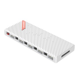 YAODHAOD 20-Port ARGB PWM HUB, RGB Controller 12V 5V 2-in-1 Integrated Fan Hub, Digital Control of Lighting and Fan Speed (White)