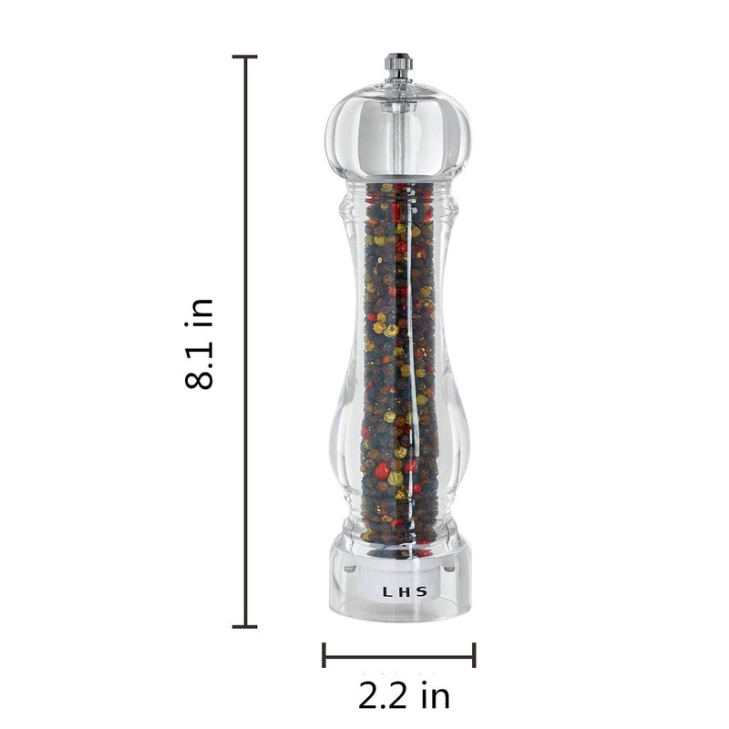 LHS Pepper Mill Grinder Salt Grinder Peppercorn Grinders with Adjustable