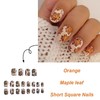 Fall Press on Nails Short Square SWEKKE Full Cover Petite