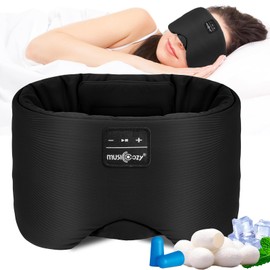 Sleep Mask with Bluetooth Headphones, 100% Blackout Silk Eye Mask, Headphones for Men and Women, Soft Sleep Headphones, Bluetooth Eye Mask for Sleeping, Travel, Relaxing