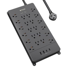 TROND Power Strip Surge Protector with USB C Ports, 5ft Extension Cord with Multiple Outlets, Black