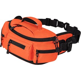 Akozon Riñonera, Riñonera Impermeable de Gran Capacidad con Correa Ajustable para Hombres, Senderismo, Viajes, Camping, Ciclismo, Correr Al Aire Libre, Naranja (ORANGE)