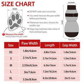 PUPTECK Anti Slip Dog Socks 2 Pairs with Double Grippers for Hardwood Floors, Shoes for Hot/Cold Pavement, Boots & Paws Protectors to Prevent Licking, Traction Booties for Senior Small Large Dogs