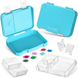My Vesperbox Bento Box Children's Lunch Box with 4 + 2 Compartments Extremely Robust Lunch Box Ideal for Nursery and School (Light Blue)