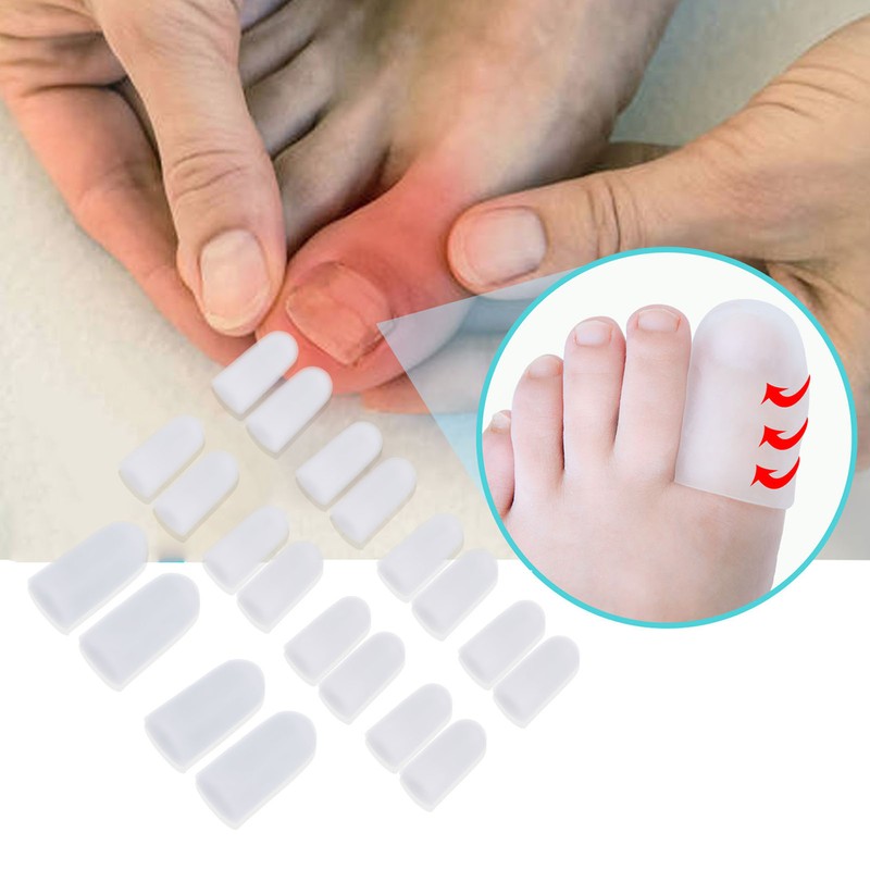 10 Pairs Toes Protector Soft Silicone Prevent Friction Different Size