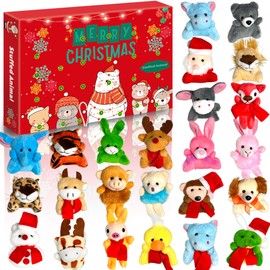 Lubibi Toy Advent Calendars 2024, 24 Mini Animal Plush Toys, Mini stuffed animals for toddlers, Christmas Countdown Calendar gift for kids boys girls ages 2 3 4 5 6